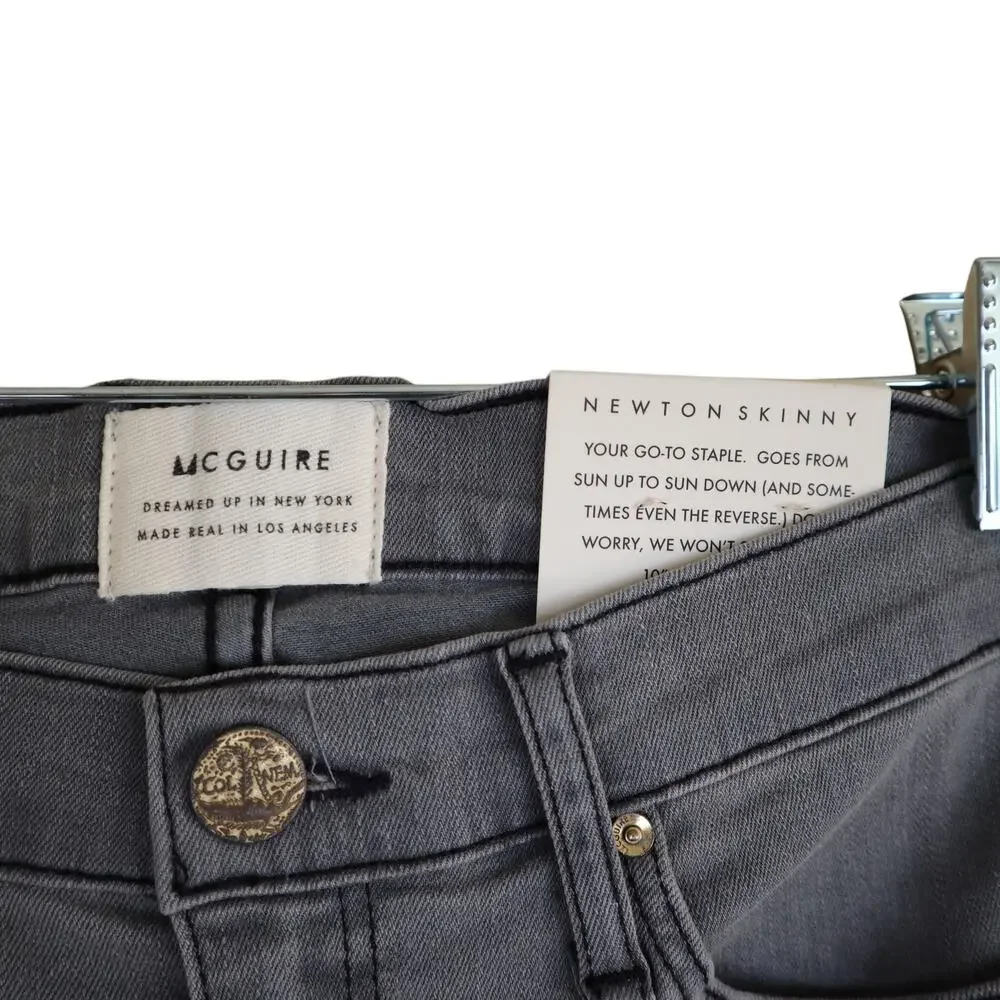 McGuire Womens Newton Skinny Jeans Size 26 Gray Wash‎ Denim Mid Rise Stretch NWT